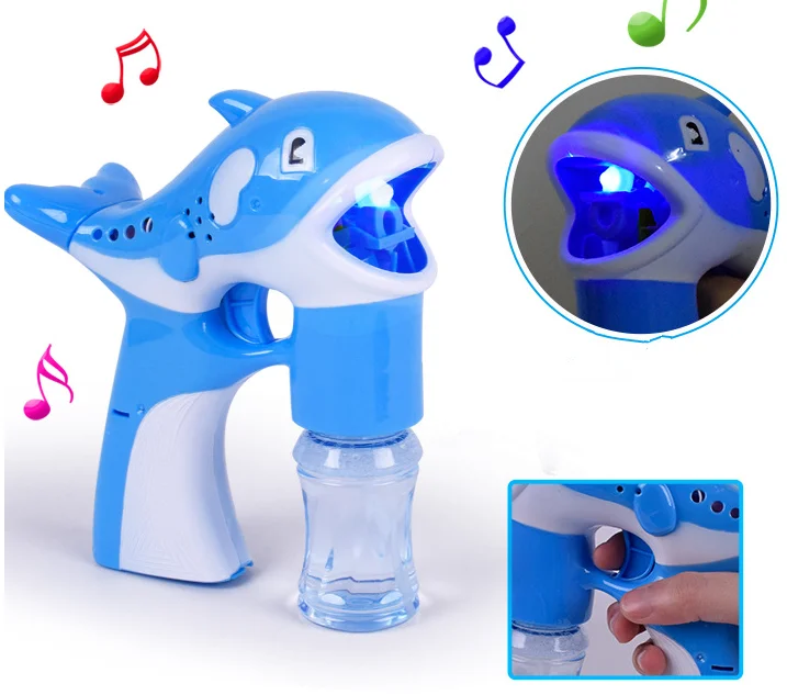 Большой электрический пузырьковый пистолет в форме дельфина 2 бутылки воды с