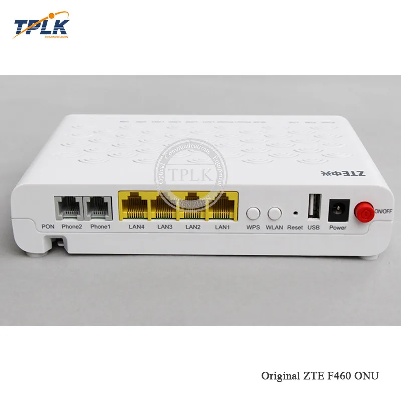 Second hand zte F460 EPON с оптическим сетевым блоком и оптическим сетевым окончанием 4FE+ 2 голосовых горшка+ wifi+ USB Английский прошитый SIP для оптического кабеля ftth терминал ont