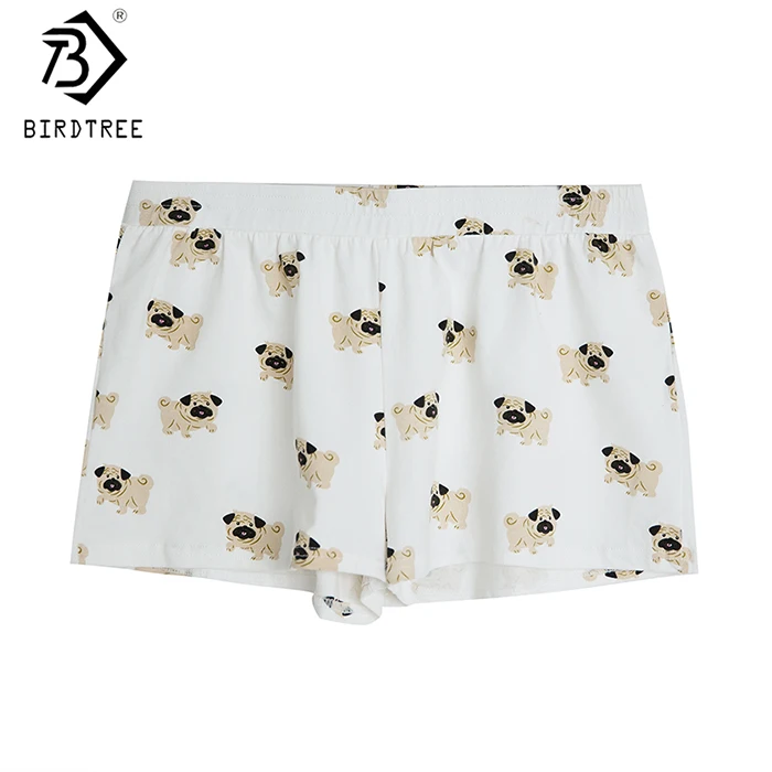 Pug Short 2 Женская милая собака мопс мультфильм животных печати шорты свободные спортивные белый эластичный пояс эластичный плюс размер! B79501J - Цвет: Pug Short 2