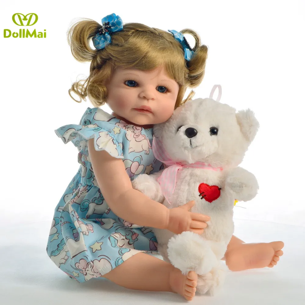 

57 см полностью силиконовая виниловая Кукла Reborn Girl, Реалистичная кукла для новорожденной принцессы, игрушки для малышей, водонепроницаемый ...