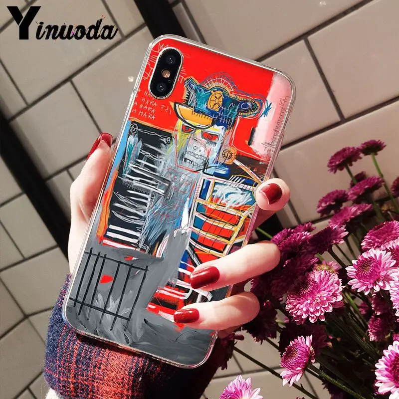 Yinuoda Jean Michel Basquiat Art Graffiti Smart Cover прозрачный мягкий чехол для телефона для iPhone 8 7 6 6S Plus X XS MAX 5 5S SE XR