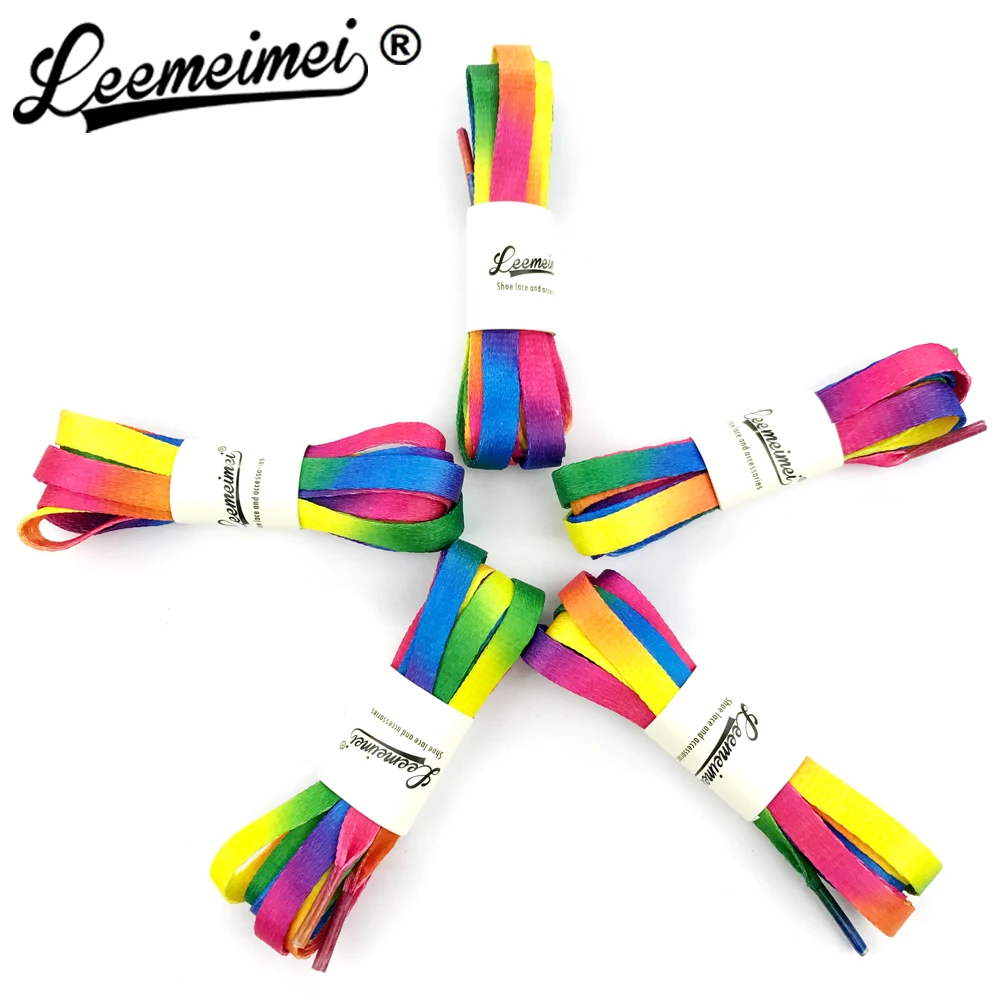 

3 PAIRS/Lot 80cm 100cm 110cm Unisex Rainbow Flat Sports Shoe Laces Shoelaces Nylon Strings Strap for Sneakers rainbow shoelace