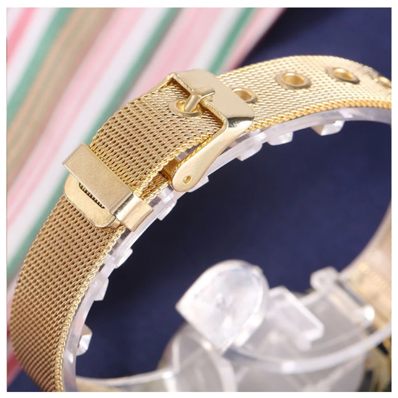 Женские кварцевые часы со стразами повседневные из нержавеющей стали с