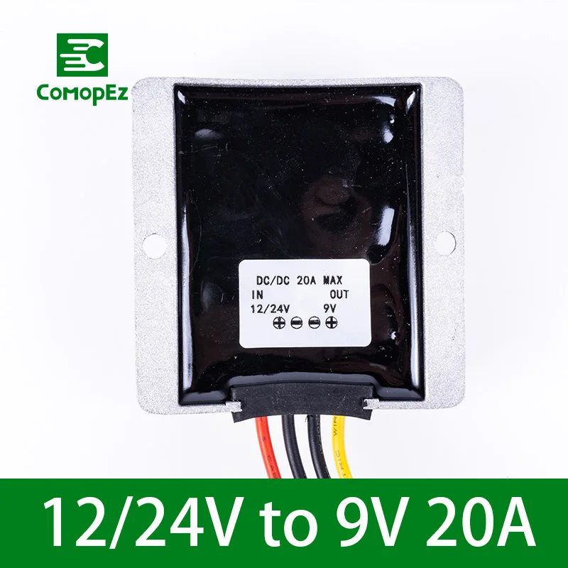 Преобразователь напряжения постоянного тока 12 V-24 V до 9В 10A15A20A25A30A Шаг вниз Напряжение редуктор трансформатор CE по ограничению на использование опасных материалов в производстве Сертифицированный для гольф-кары радио - Цвет: 12-24V to 9V 20A
