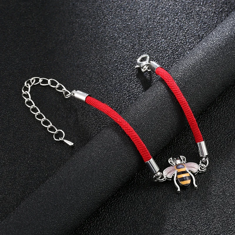 Классический Регулируемый браслет с карабином стразы милый летний красный