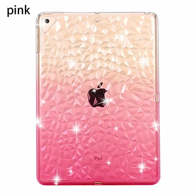 Розовый Чехол для планшета из ТПУ для iPad 9,7, милый 3D Кристальный мягкий чехол для iPad 9,7 AIR 2 Pro9.7 A1893 A1954 fundas - Цвет: Розовый