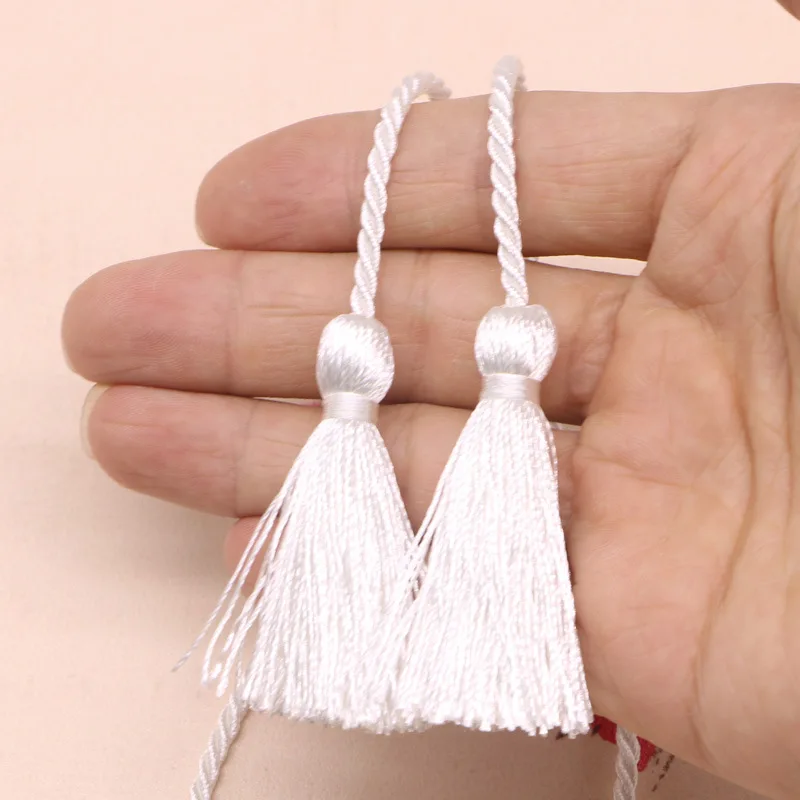 White 1pcs 50 мм подхваты для штор с кисточками полиэстер кисточки ручной работы для дома Висячие шторы для шитья Свадебные украшения одежды 1 шт - Цвет: White 1pcs