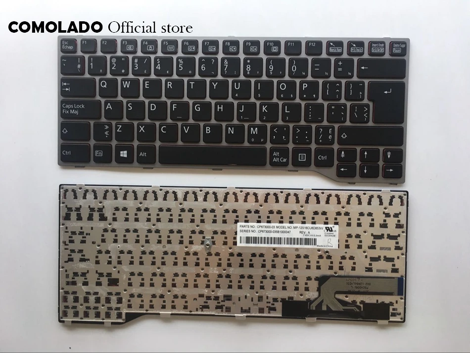 Canadian English Laptop keyboard For FUJITSU LIFEBOOK T725 T726 black with Gray frame | Компьютеры и офис