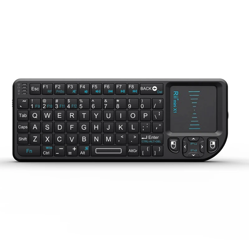 Оригинальная Rii Mini X1 беспроводная клавиатура 2,4G Air mouse портативная Сенсорная панель игровая клавиатура для телефона smart tv box android - Цвет: English version