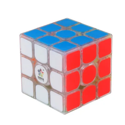 Yuxin Kylin V2M 3x3x3 Магнитные Magic Cube Square игрушка куб головоломка для тренировки мозга-черный фон и темно-красный Пастер - Цвет: Transparent