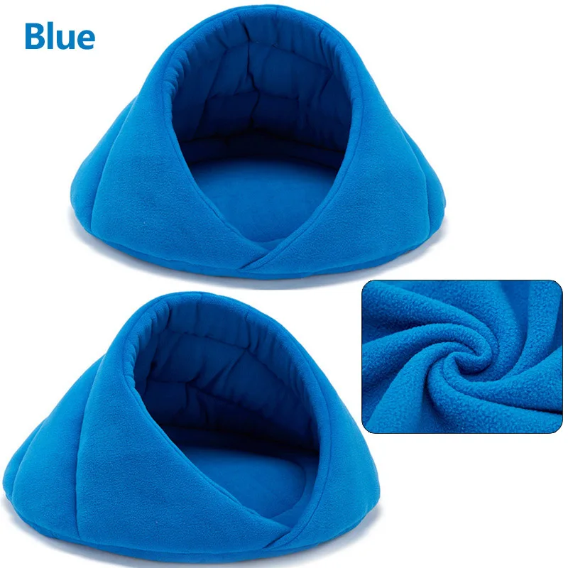 Blue Теплая кровать для собаки, домик для собаки, мягкая подходящая флисовая кровать для кошки, домик для собаки, подушка для кошки, спальный мешок, гнездо высокого качества 10c15 - Цвет: Blue