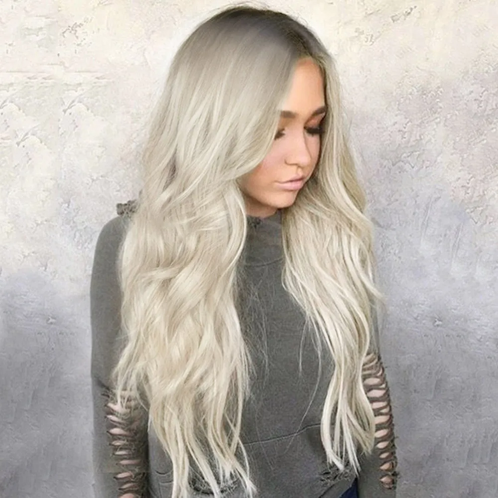 Сексуальные градиентные светлые вечерние парики длинные вьющиеся волосы