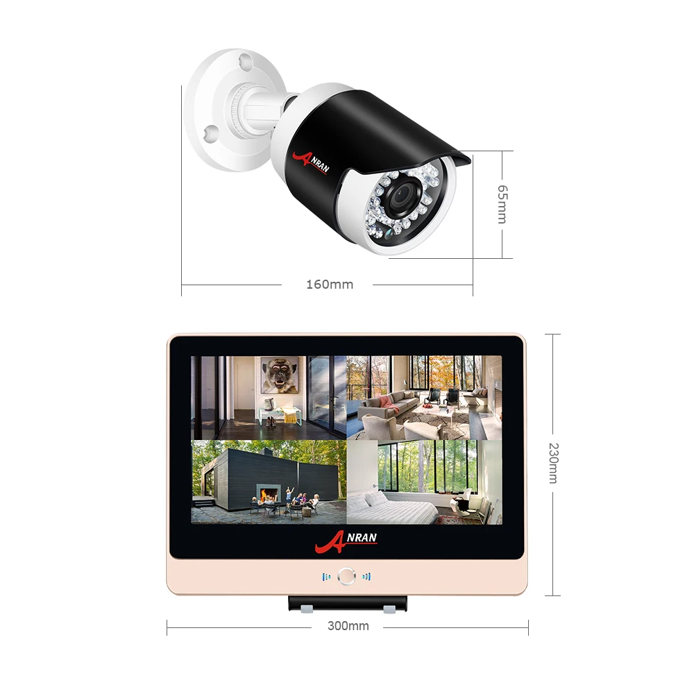 ANRAN P2P 1080 P HD 4CH POE NVR ЖК-дисплей монитор 36 ИК ночного открытый Водонепроницаемый FTP ip-камеры безопасности дома камеры видеонаблюдения Системы с HDD