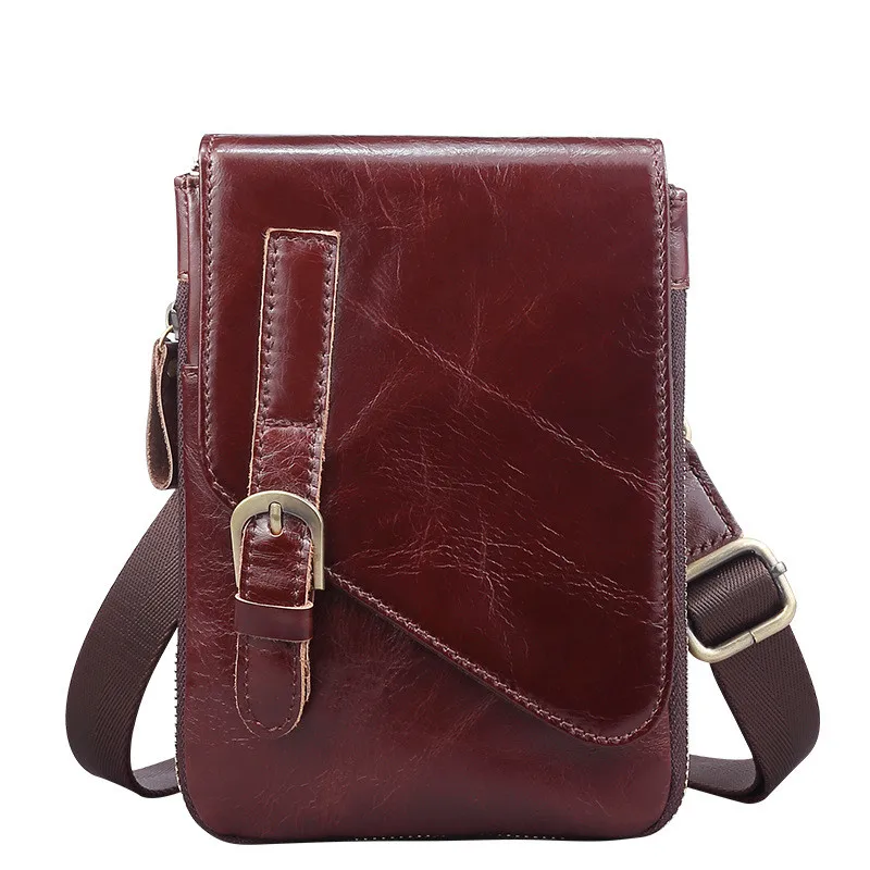 Мужская поясная сумка из коровьей кожи на плечо для отдыха мужской ремень