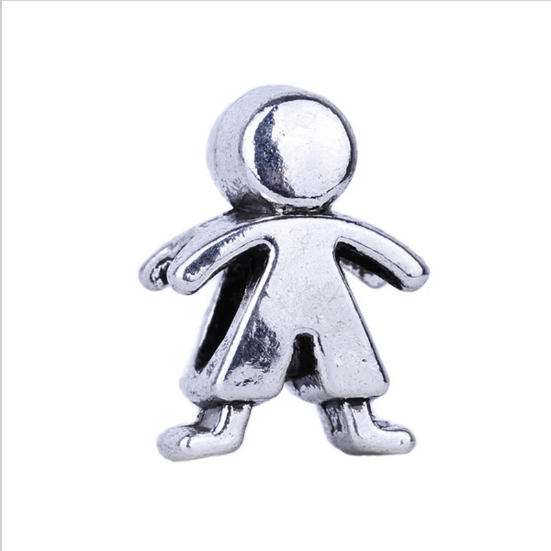 

20PCS Silver plated Big hole DIY beads cool boy charms pendant Fit roll necklace/Bracelet/bangle women jewelry charms beads S26