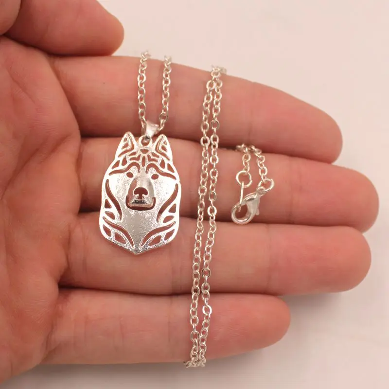 Mdogm хаски собака животные ювелирные наборы серебряное ожерелье серьги-капли