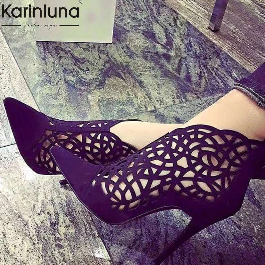 

brand design thin high heels hollow pointed toe sexy party boots summer boots woman shoes sexy shoes women ankle boots