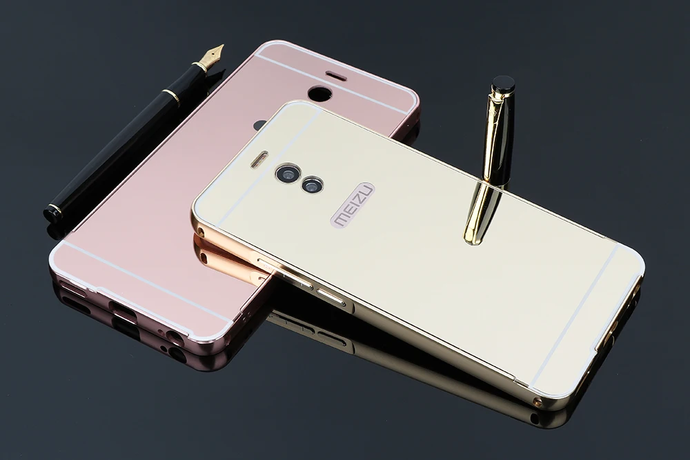 Модные Роскошные зеркальные чехлы из розового золота для Meizu m6 note, алюминиевая металлическая рамка, задняя крышка для Meilan Note 6 5,5 дюймов