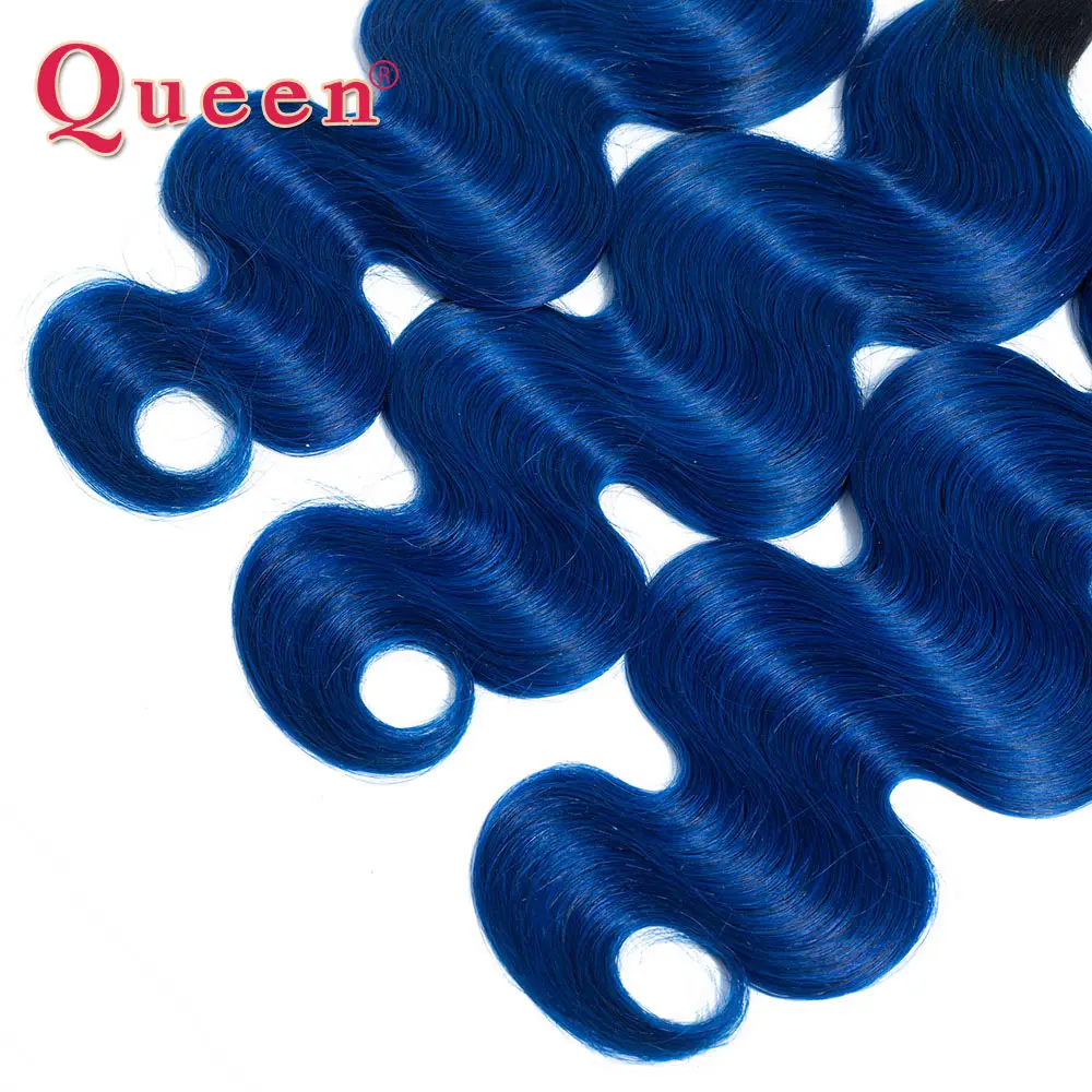 Queen hair бразильская объемная волна 1/3/4 пучки волос 1B/синий темные корни синтетические волосы два тона эффектом деграде(переход от темного к человеческих волос ткать