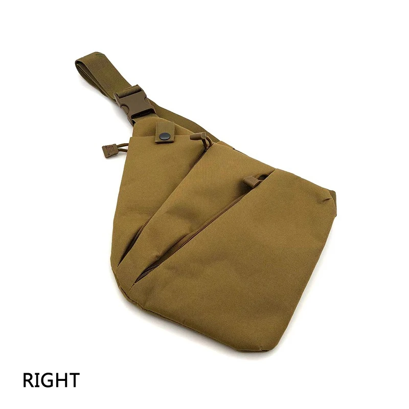 Khaki-right Мужская нейлоновая тактическая нагрудная сумка-мессенджер сумка через плечо многофункциональная Левая Правая Противоугонная сумка через плечо Sac De Sport XA696WA - Цвет: Khaki-right