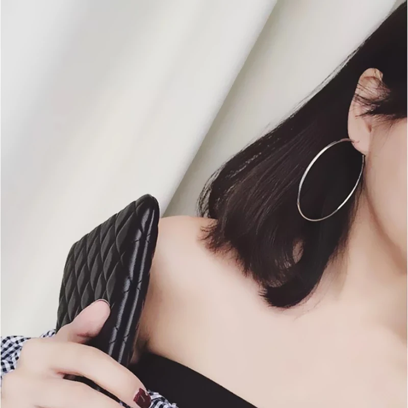 Модные женские серьги-кольца 1 пара модные большие гладкие круглые серьги