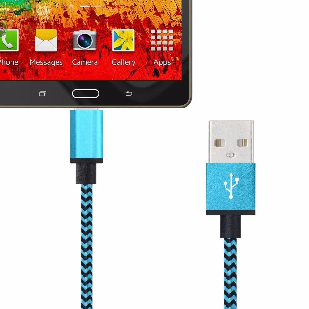 KUYIA 1 м Плетеный USB 2 0 A к Micro B кабель для синхронизации данных зарядный цветной