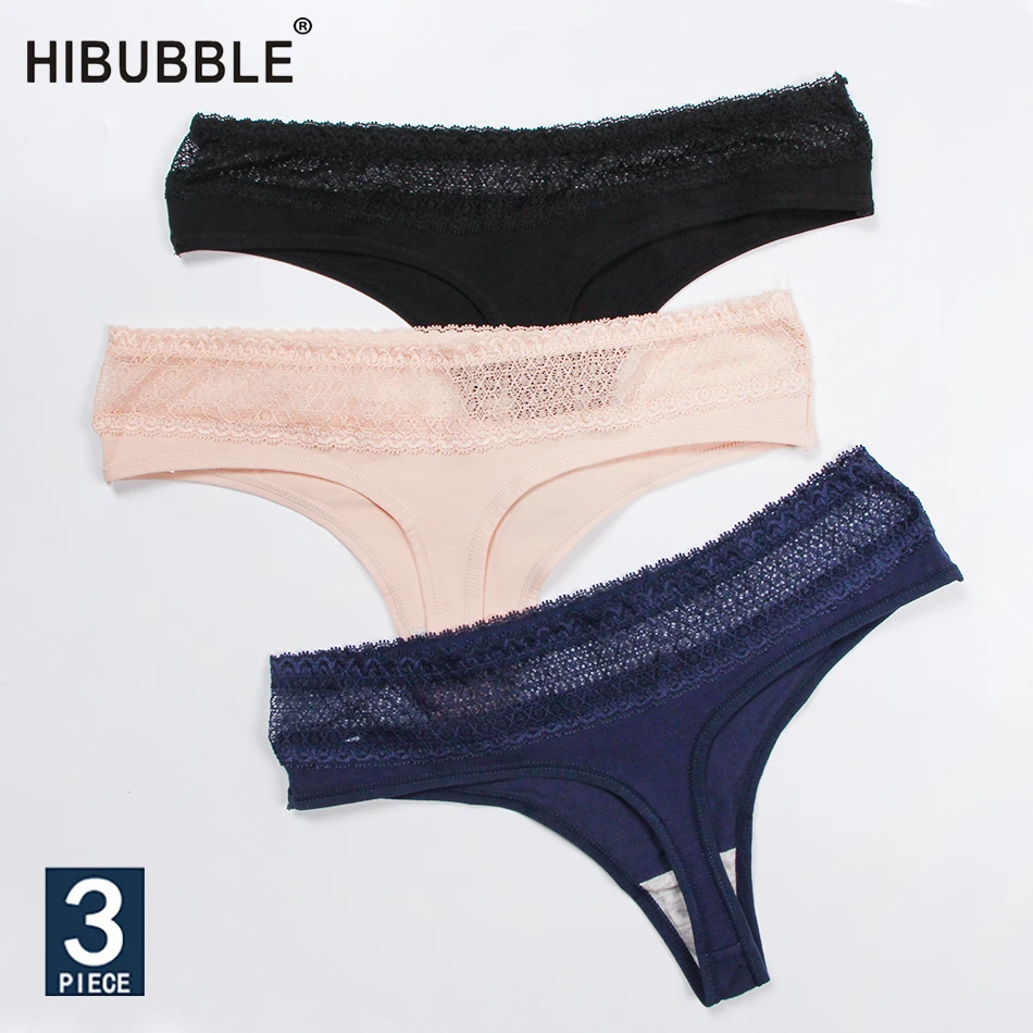 3 шт./компл. женские сексуальные стринги хлопковые трусики кружевное нижнее белье