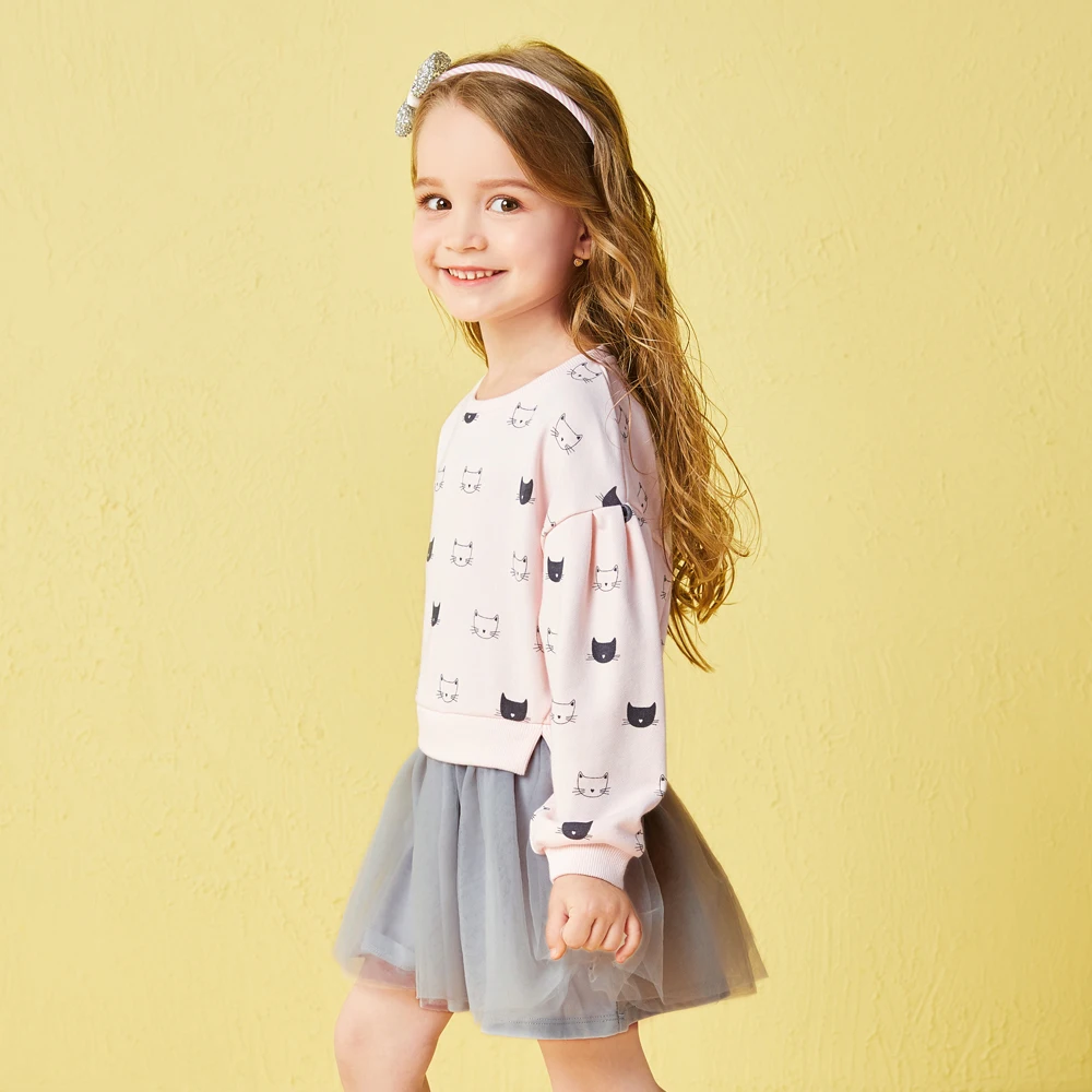 Balabala/платье принцессы для маленьких девочек Детский костюм с рисунком кота