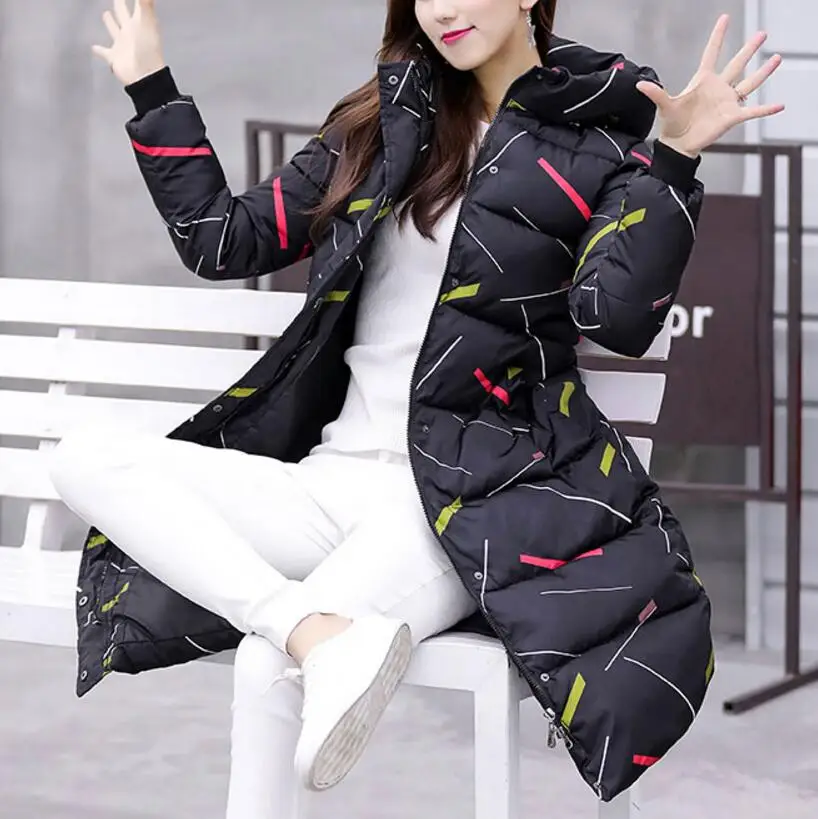 Пальто женское длинное хлопковое с принтом выше колена | Женская одежда