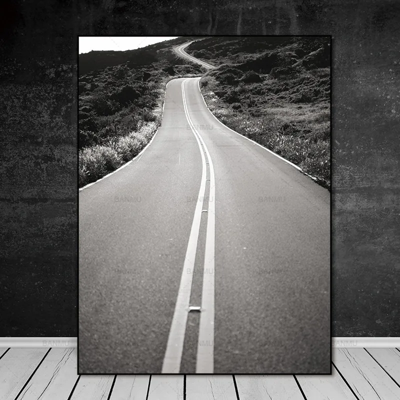 Картина на холсте настенная живопись скандинавские абстрактные принты дороге