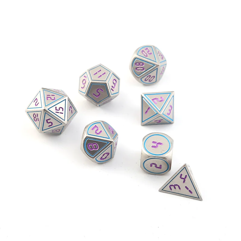 Многогранные Rpg Dobbelstenen Dnd Metalen наборы Подземелья и Драконы Tafel Spel Dobbelstenen набор Dados Groen Digitale Zinklegering