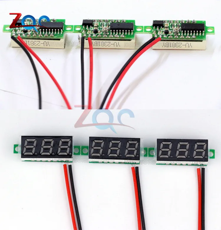 0,28 ''2,5 V-30 в, 12 В, 24 В постоянного тока, Мини светодиодный DC Цифровой вольтметр Напряжение метр Панель вольт метр тестер детектор мониторы 2 провода авто мобильного телефона