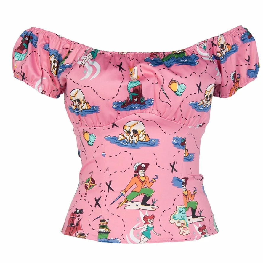 Женский винтажный топ с открытыми плечами в стиле ретро | Женская одежда