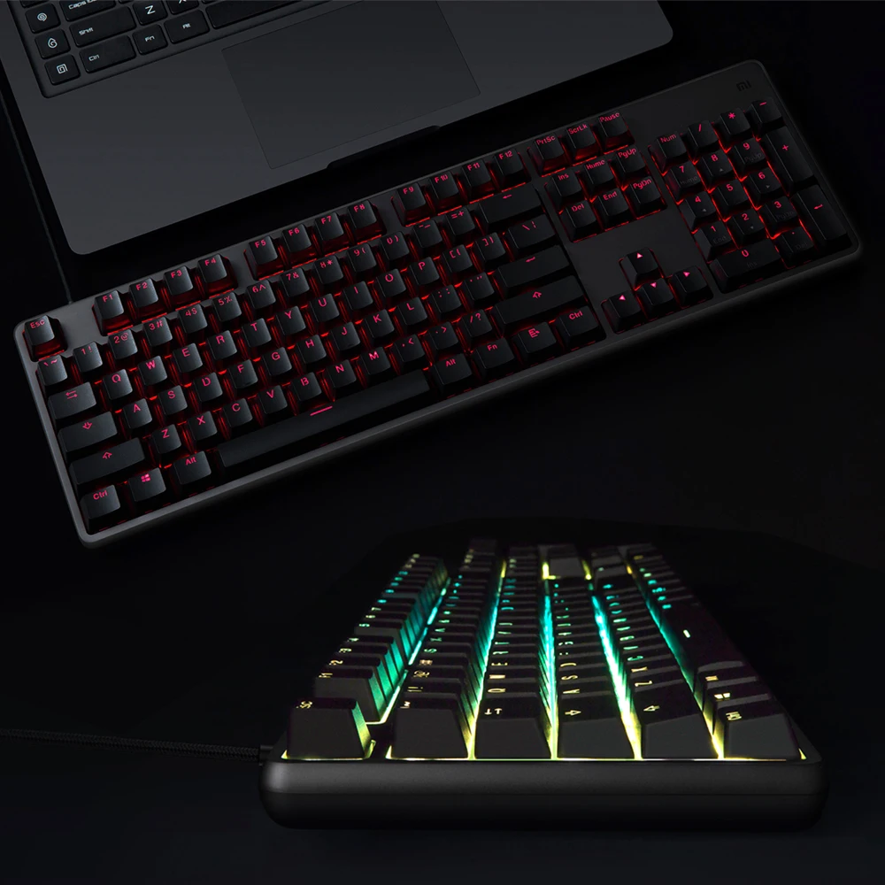 Оригинальная Xiaomi mi клавиатура Ga ng с 104 клавишами RGB светодиодный чехол подсветкой