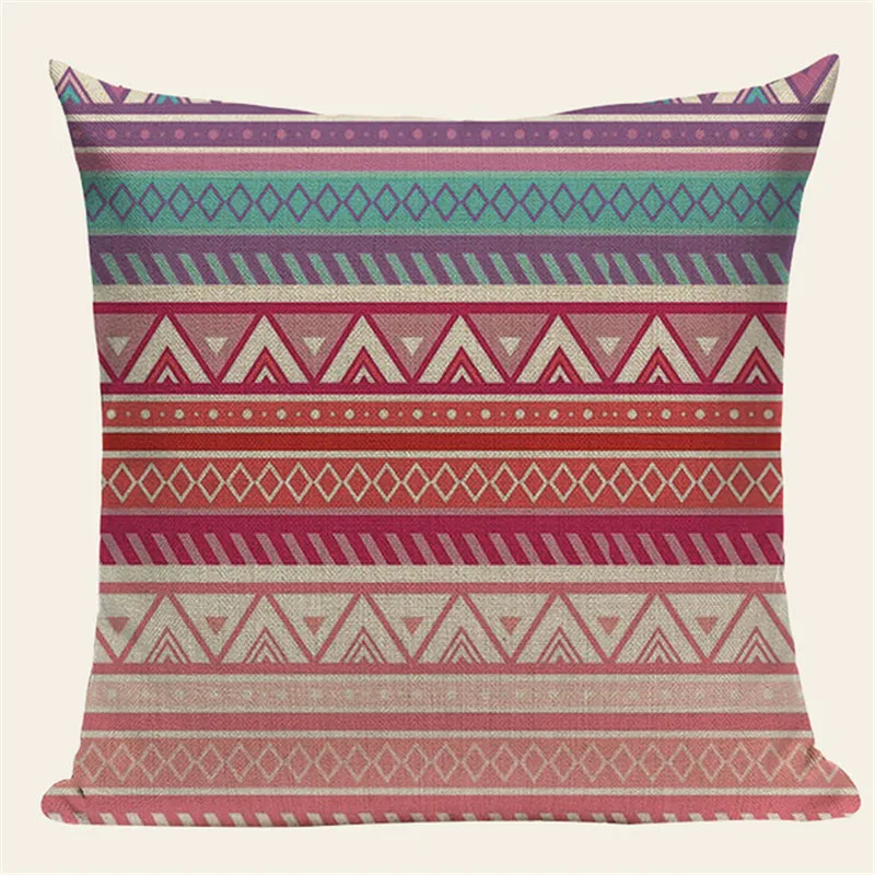 Bohemia Style Ethnic Printing Cushion Covers Linen Throw Pillow Case Sofa Car Seat Home Decorative Custom Geometry Lovely|Наволочки| |