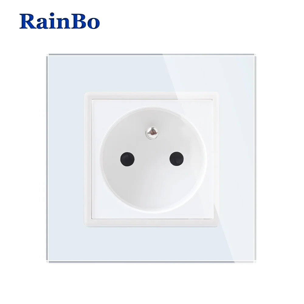 RainBo настенная розетка-новая розетка-стандарт Франции-Хрустальное стекло-панель