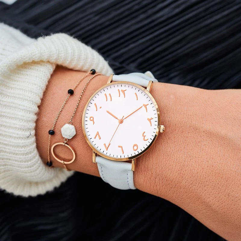 Роскошные брендовые мусульманские часы с арабскими цифрами женские модные