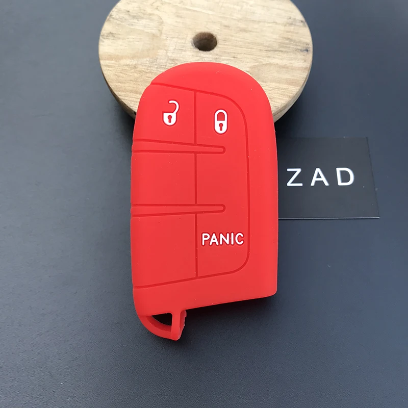Чехол для ключа ZAD из силикона и резины чехол-держатель JEEP Chrysler Dodge JCUV Fiat 500X 2 + 1