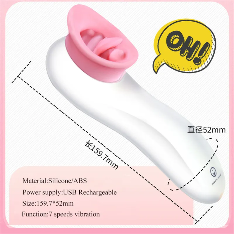 Вибрирующий силиконовый язык Стимуляция клитора секс-игрушка для женщин и