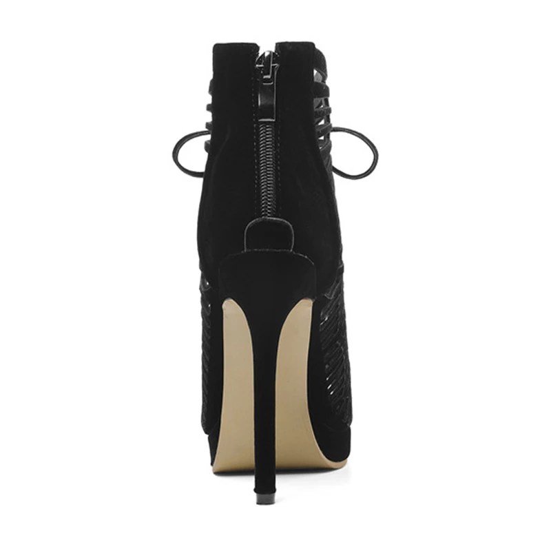 SARAIRIS Brand New Plus Size 28-54 Zip Hollow Bowtie High Heels Rome Shoes Woman Casual Party Ol Sexy Summer Evening Sandals