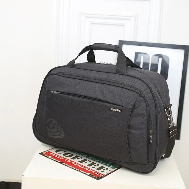 black 44x28x17cm Нейлоновая Водонепроницаемая женская сумка для спортзала, сумка для путешествий, Мужская большая Вместительная деловая сумка для тренировки, сумка для ручной клади - Цвет: black 44x28x17cm