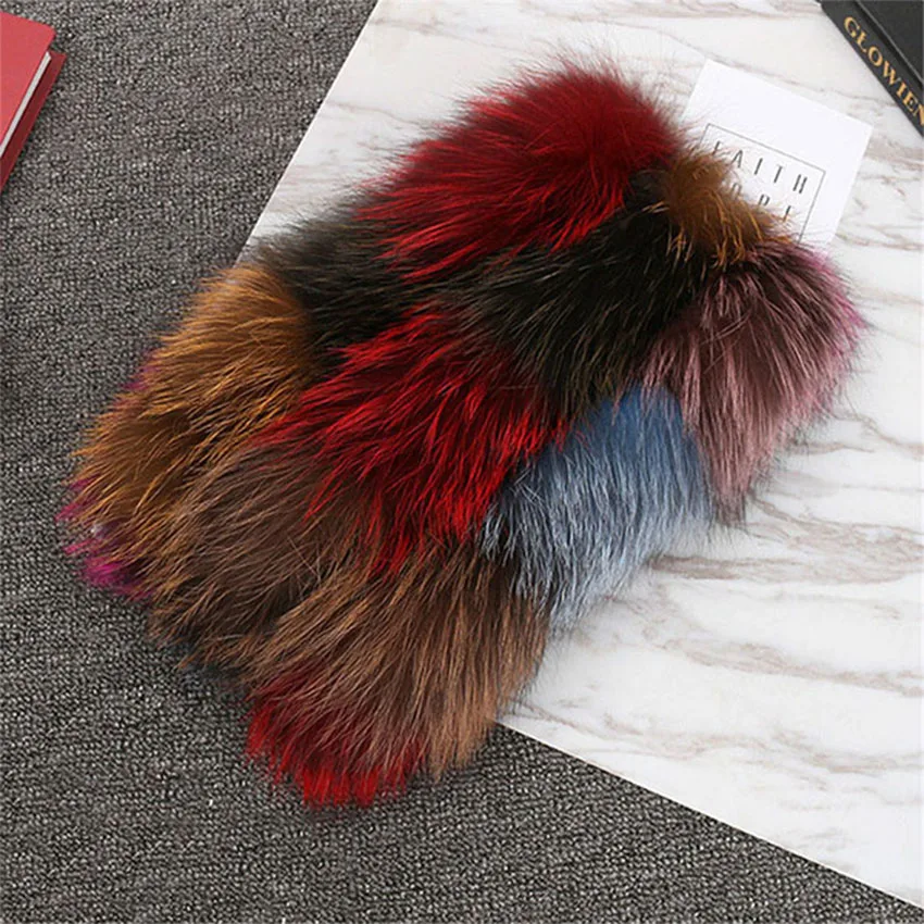 Новинка 2019 Ms Многоцветный зимний теплый натуральный Лисий мех женский нагрудник
