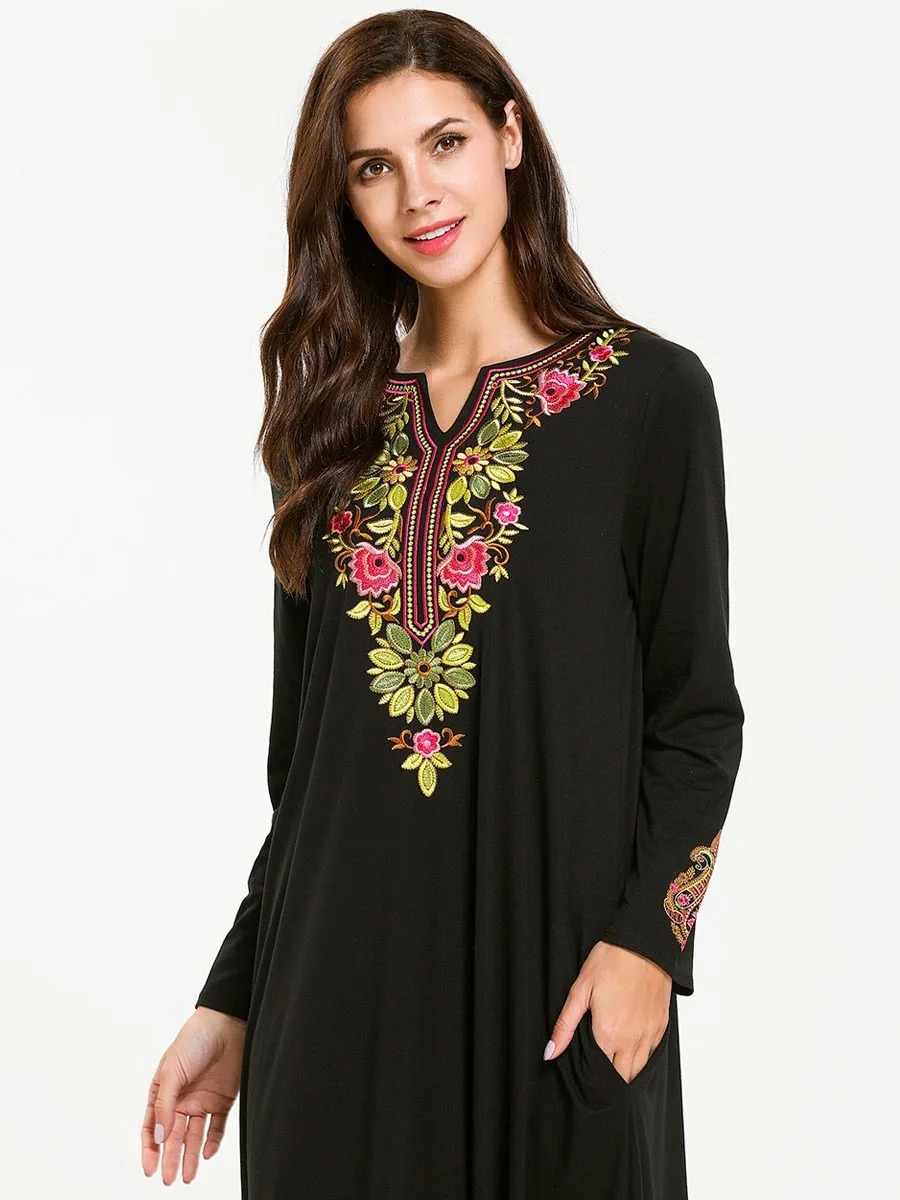 2019 Новинка Лето Осень 4XL плюс размер женский Арабский мусульманский одежда с