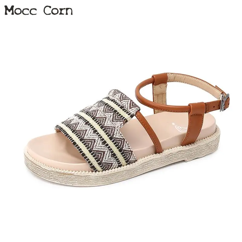 Сандалии женские на платформе пляжная обувь плоской подошве шлепанцы