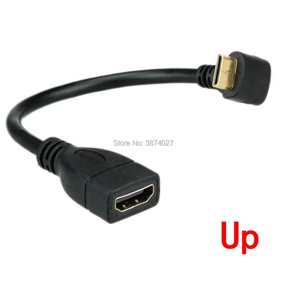 Вверх вниз угловой мини HDMI совместимый к штекер гнездо кабель 10 см для ноутбука