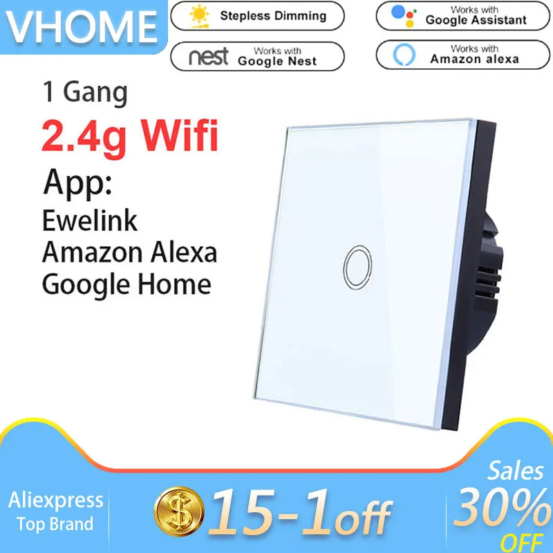 Сенсорный выключатель Vhome Ewelink 2 4G Wifi смарт домашняя сенсорная панель стандарт