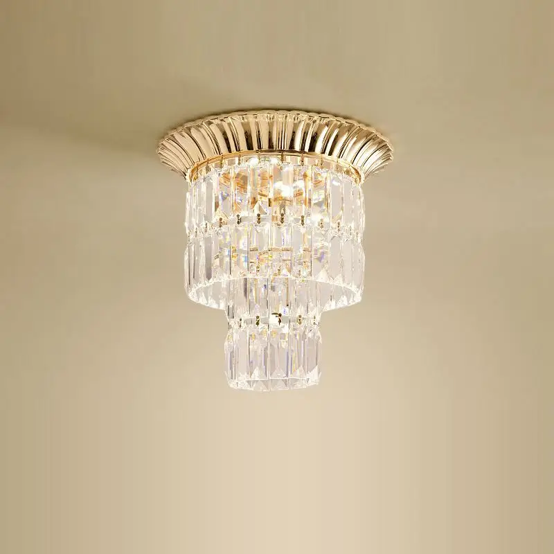 Современная хрустальная Светодиодная потолочная лампа для спальни ресторана