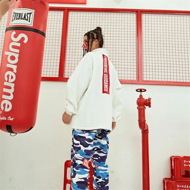 Модные пуловеры в стиле хип-хоп с контрастной вышитой надписью Свободные теплые