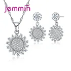Ожерелье из серебра подвеска со стразами фианит пробы, Комплект сережек для женщин пробы