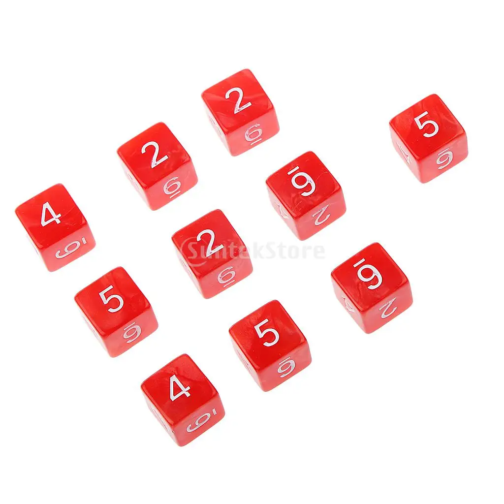 MagiDeal 10 шт многогранные игральные кости D6 D10 D12 игральные кости D& D RPG Вечерние игры Кубики цифровые настольные игры Кубики